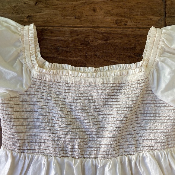 Old Navy Off The Shoulder Smocked Babydoll Swing Blouse Women’s Size XXL Cream - Picture 3 of 8